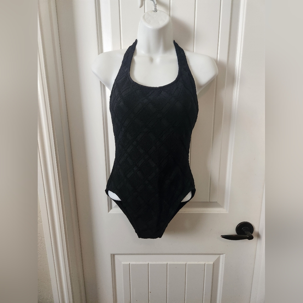 Vintage 90's Talbot's One-Piece Swimsuit Black w/ Racer back straps | NWT